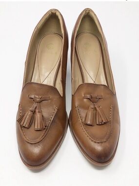 Isola Tan Leather Tassel Loafers